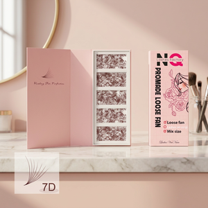 NQ Lashes Factory – Faux cils en éventail faits à la main, individuels, 7D, en faux vison, tailles mixtes, faciles à poser, avec boîte d'emballage - Product Image 1