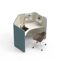 Cabine de réunion modulaire écologique et durable en tissu et bois, design nid d'abeille, cabine de confidentialité pour espaces de bureau publics, style moderne