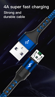 Kabel Data USB Inti Nilon Pengisian Cepat 4A Bersertifikasi CE Rohs OEM untuk Android Micro USB, Harga Pabrik