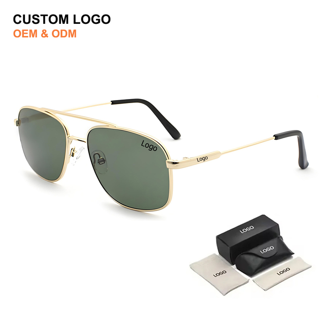 OEM ODM Aviation Retro Fashion Vintage Pilot Sun Glasses Custom Logo Luxury Designer Wholesale Polarized Metal Sunglasses Men