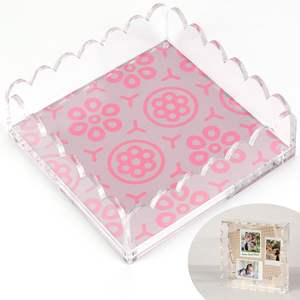 Venta al por mayor de fábrica, bandeja de acrílico en forma de abanico de fotos de tamaño personalizable con alfombrilla magnética - Product Image 1