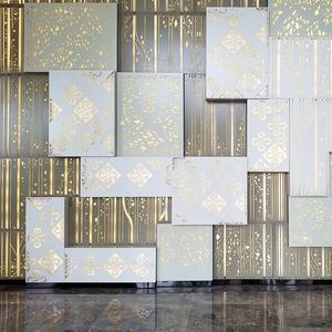 Pannello per facciate in alluminio perforato con <span class=keywords><strong>taglio</strong></span> <span class=keywords><strong>Laser</strong></span>, per pareti Decorative interne, per applicazioni di Hotel e centri commerciali all'aperto - Product Image 4