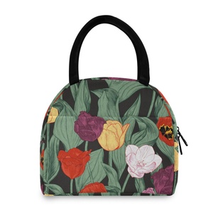 Trendy Fashion Stylish Lunch Bag Custom Tropical Floral Insulation Thermal Puakenikeni Cooler Lunch Bag for Picnic Office Worker - Product Image 1