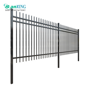 Black Powder Coated Steel Fence Panel Spearhead Top Metal Security Fence for Residential Commercial Outdoor Use - Product Image 1
