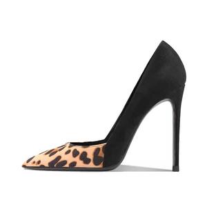 Commercio all'ingrosso nero leopardo stampa a punta chiusa <span class=keywords><strong>tacchi</strong></span> alti per le donne Super sottili <span class=keywords><strong>tacchi</strong></span> a spillo eleganti Pumps per ufficio Party Dress estate - Product Image 1