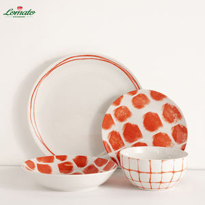 Juegos de vajilla de cerámica reutilizables duraderos Platos de cena impresos sin BPA para cocina acogedora y hogares europeos - Product Image 1