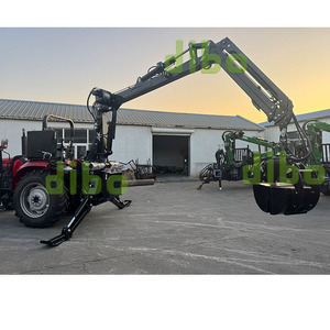 Grue forestière hydraulique DIBO CE pour tracteur, <span class=keywords><strong>attelage</strong></span> 3 points, levage 7m, avec benne à bois - Product Image 2