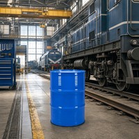 Fût en acier bleu à couvercle fermé de 200 L, baril métallique laminé à froid pour le stockage de solvants, solutions d'emballage industrielles renforcées
