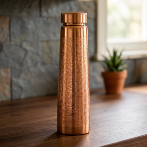 Botella de Cobre Puro 100% Ecológica de Primera Calidad para Senderismo con Diseño Clásico, Apta para Hervir Agua, Capacidad de 900 ml - I H C - Product Image 3