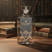 Botol Kaca Minuman Keras Berkualitas Tinggi 500ml 700ml 750ml dengan Gabus untuk Brandy Whisky Rum Gin Vodka