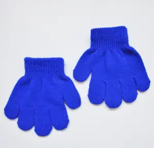 Winter Gloves Thickened Half Finger Coral Wool Knit Winter Gloves For Children Cartoon Kids Gloves