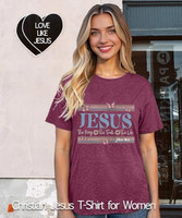 OEM ODM Damen Jesus-Kreuz Grafik-T-Shirt Bibelvers-Shirts Christliches Religiöses T-Shirt Lässiges Kurzarm-T-Shirt Geschenk für Jesus-Anhänger