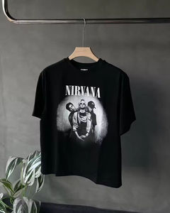 Hip Hop Drop graphique T-shirts lourds coton de luxe personnalisé Streetwear surdimensionné recadrée Boxy hommes t-shirt - Product Image 2