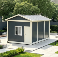 Casa Modular Prefabricada con Techo a Dos Aguas, Panel Sándwich Impermeable, Montaje Rápido para Cuarto de Almacenamiento, Cabaña