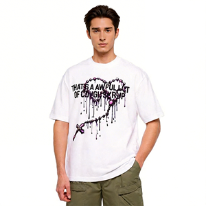 Camiseta de punto de manga corta ALOCS con estampado de <span class=keywords><strong>rosario</strong></span>, 100% algodón, 280g, ajuste holgado, transpirable, estilo gótico urbano, personalizada para hombre - Product Image 1