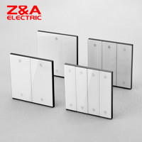 3H Series Light House Switch 1/2/3 Gang Matte Wall Glass Surface Switch & Socket, Flush Mount Slim Design Wholesale British