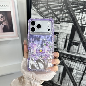 Luxury Design Butterfly Sheet Epoxy with Shiny diamond Soft Tpu Hard Pc Unbreakable Phone case for <strong>SAM</strong> A27 5G A57 5G S26 FE - Product Image 4