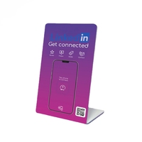 Support de table en acrylique personnalisé GSC avec NFC pour les avis Google, le menu du restaurant, les médias sociaux, Whatsapp, Facebook