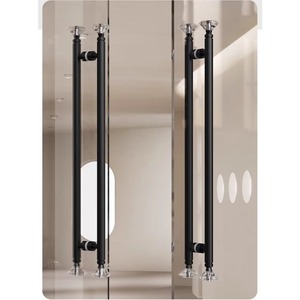 Manija de Puerta de Cristal Negro Dorado de Lujo para <span class=keywords><strong>Hotel</strong></span>, Tirador de Entrada Resistente para Puertas de Madera o Vidrio de Grand Villa - Product Image 5