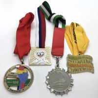 Médailles de récompense de course de sports or blanc métal plaqué sur mesure 3d Europe Marathon médaille médailles et trophées Art populaire