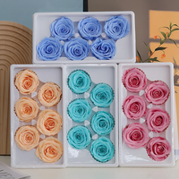 Yunnan Caijun Usine Préservé Tête De Rose Réel 5-6CM Fleurs Séchées B Grade Rose Bourgeon pour L'arrangement De Fleurs De Noël
