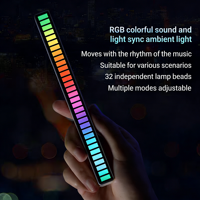 Lampes d'ambiance LED RGB à contrôle intelligent 5V avec capteur vocal en matériau PC pour table de chevet