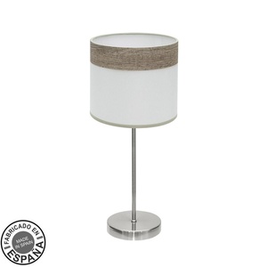Lampe de table 1xe14 nickel et bois gris 42x18x18 cm - éclairage décoratif pour espaces modernes et fonctionnels. - Product Image 1