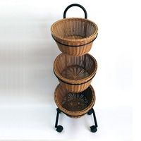 Étagère de rangement simple pour fruits et légumes avec roulettes et paniers