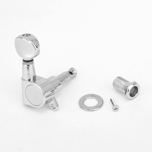 Chrome 6 in Line Sealed Guitar <strong>Tuning</strong> Pegs Keys Set for <strong>ST</strong> Oval Button - Product Image 2