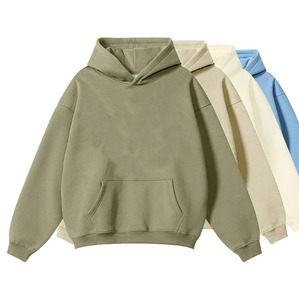 Sudaderas con capucha con estampado de soplo de peso pesado de calidad de 400GSM, chándales para hombre sin cuerdas, sudadera de lana de algodón 100%, ropa de calle personalizada, Sudadera con capucha - Product Image 1