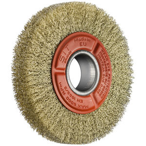 Brosse circulaire industrielle SIT Ø 150x20mm Brosse de polissage en fil de laiton et d'acier avec poils de qualité industrielle - Product Image 1
