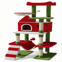 Griffoir pour chat XXL de luxe moderne multi-niveaux en bois écologique avec condo et perchoir, centre d'activités robuste pour grands chats d'intérieur