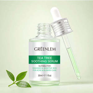 Sérum apaisant à l'arbre à thé GREENLEM avec vitamines C et E pour peaux sensibles, soin anti-acné et anti-imperfections, réparation des peaux abîmées, marque privée - Product Image 3