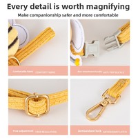 Harnais et laisse pour animaux de compagnie en nylon doux et réglable de type H, anti-évasion, pour petits chiens