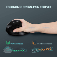 Multifunctionele USB 2.4G draadloze oplaadbare optische verticale muis met 9 knoppen, ergonomisch ontwerp voor rechtshandigen, geschikt voor laptop/desktop