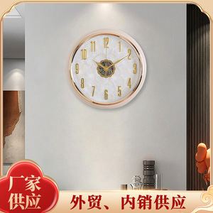 Metal <b>Wall</b> <b>Clock</b> Round Modern Home Decor For <b>Bedroom</b> Living Room Simple Creative <b>Wall</b> Mounted No Drill - Product Image 4
