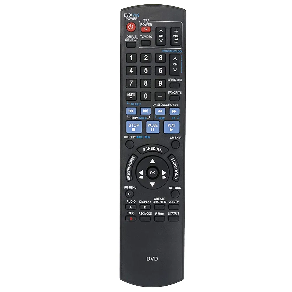 Accesorios profesionales para el hogar N2QAYB000197, llave de Control Remoto Portátil práctica y duradera, grabadora de DVD para combo de DVD y VCR de Panason
