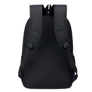 Laptop <b>Backpack</b> 16-Inch Large Capacity Durable Business Travel Male Shoulder Straps Solid Color <b>Black</b> - Product Image 1