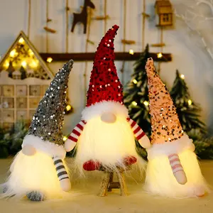 30cm yılbaşı bebek Elf Gnome Led ışık noel süslemeleri ev için Xmas Navidad yeni yıl 2023 çocuk hediyeleri