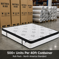 Matelas hybride épais 32 cm à ressorts ensachés et mousse, emballé sous vide en boîte, pour hôtels canadiens, chambres à louer, appartements, vente en gros, OEM