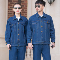 Combinaison de travail en denim ignifuge pour chantiers de construction, résistante à l'usure et à la saleté, équipement de protection du travail pour hommes, mineurs, mines de charbon