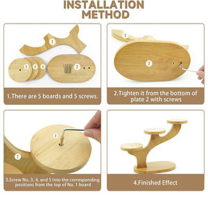 Support pour plantes en bois à trois niveaux, étagère de présentation de bureau, couleur bois naturel, pour utilisation en intérieur, salon, balcon - Product Image 5