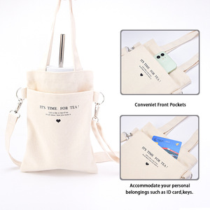 Bolsa Portavasos de Lona Reutilizable Personalizada, Ecológica, para Llevar Café, con Logotipo, para Botellas de Vino, Embalaje de Regalo - Product Image 2