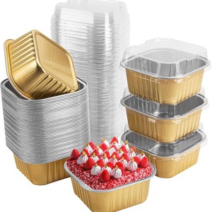 Ramequines Desechables de 10 oz, Paquete de 50, Cuadrados, Aptos para Horno/Microondas/Freidora de Aire, Aptos para Congelador, Vasos para Hornear, para Bodas y Fiestas - Blancos - Product Image 2