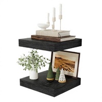 Étagères flottantes 12x12 pouces, style rustique campagnard, en bois d'ingénierie, ensemble de 2 pour la décoration murale et le rangement, pour salon et salle de bain