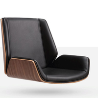 Chaise de bureau pivotante réglable Dax en bois courbé pour ordinateur, en noir naturel, pour le bureau et l'étude