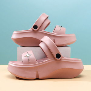 Sandalias de Verano para Mujer, Suela Gruesa Antideslizante, EVA, Punta Abierta, Zapatos de Camping, Color Blanco, Negro, Rosa, Arena - Product Image 3