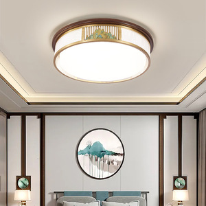 New Chinese Style <b>Ceiling</b> <b>Light</b> <b>Led</b> All Copper Frame Living Room Bedroom Main <b>Light</b> - Product Image 2