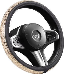 Housse de <span class=keywords><strong>volant</strong></span> pour <span class=keywords><strong>femme</strong></span> en PVC de haute qualité, luxueuse et brillante, accessoire universel pour voiture - Product Image 5