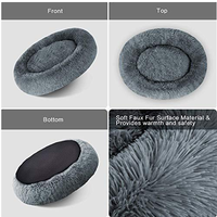 Coussin pour animaux de compagnie en peluche doux beignet lit pour chien lavable apaisant doux camas para perros grand luxe personnalisé chat chien lit pour animaux de compagnie